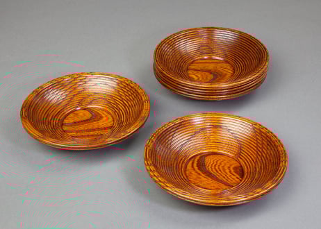 漆工芸　漆作家　本間幸夫　木皮二段重（角）弁当箱　重箱　荻房　 漆器 漆工芸 漆作家 本間幸夫 木皮二段重（角）弁当箱 重箱 荻房