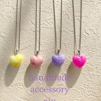 ぷっくりハートのネックレス