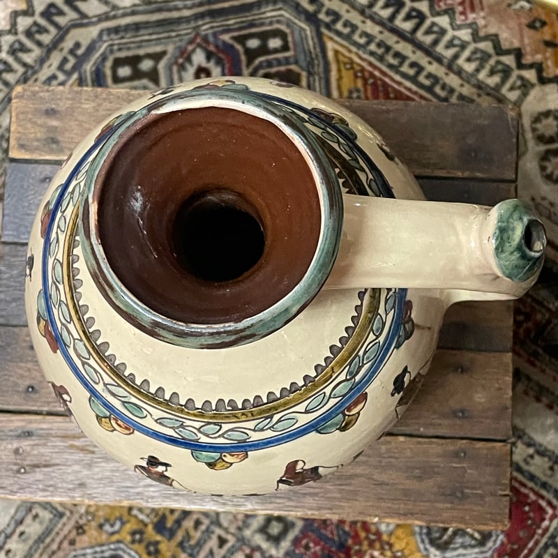 ルーマニアの陶器の壺 水瓶 花瓶 民芸品 フォークアート