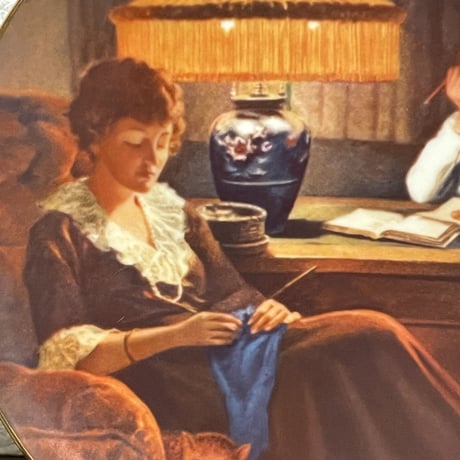 Norman Rockwell ノーマンロックウェル "FATHER'S HELP" 飾り皿 Knowles アメリカ 80年代 限定品 エディションナンバー有り