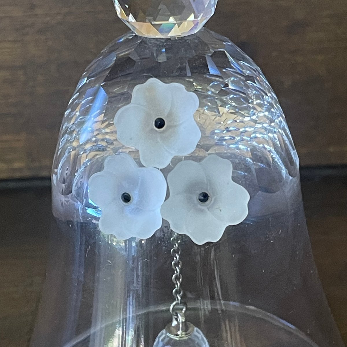 美品スワロフスキークリスタルディナーベル花