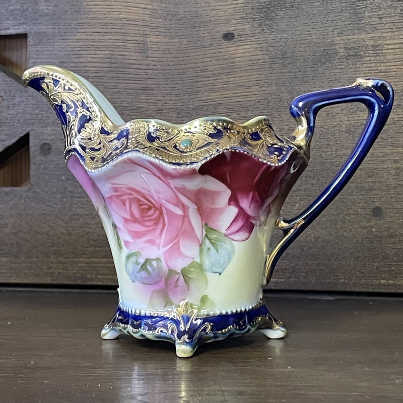 オールドノリタケ  薔薇　花瓶　飾り壺　メイプルリーフメイプルリーフ印