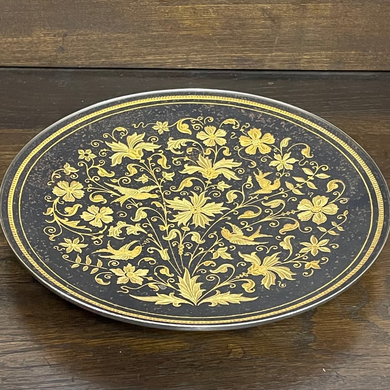 純金象嵌 スペイントレド 飾り皿 ダマスキナード 約18cm