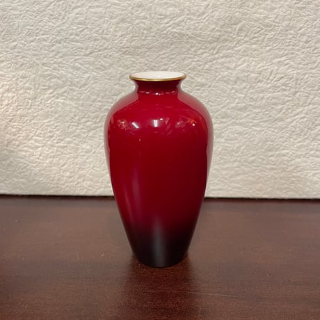 古い辰砂薔薇画ノリタケ花瓶/オールド昭和レトロ真紅ボーン 古い辰砂薔薇画ノリタケ花瓶/オールド昭和レトロ真紅ボーン