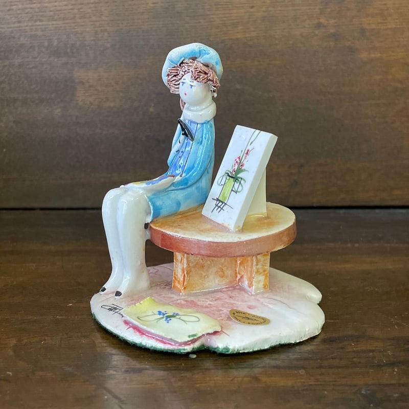 ジョゼッペ・アルマーニ 薔薇のバルコニーの淑女 大理石 陶器