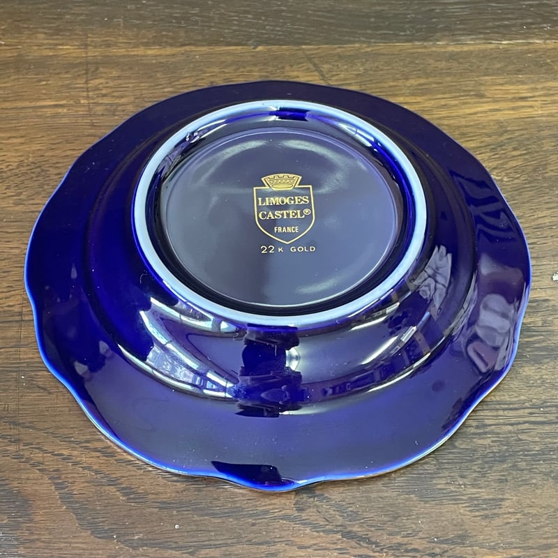リモージュキャッスル陶器製ボックス コバルトブルー　22kゴールド リモージュキャッスル陶器製ボックス コバルトブルー 22kゴールド