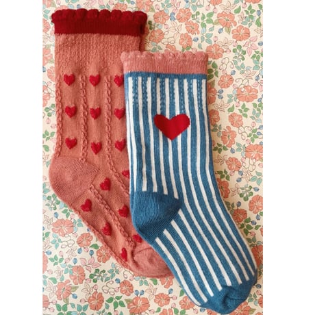 KONGESSLOEJD - 2 PACK JAQUARD SOCKS  |  HEART MIX