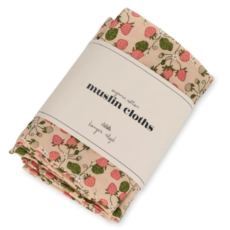KONGESSLOEJD - 3 pack Muslin Cloth |  Strawberry Fields