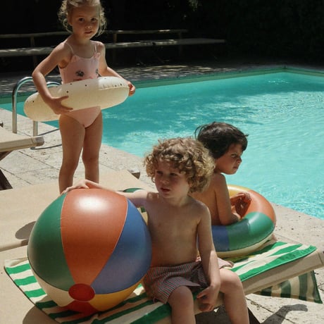 KONGESSLOEJD -SWIM RING AND BEACH BALL SET  |  Navy Dot