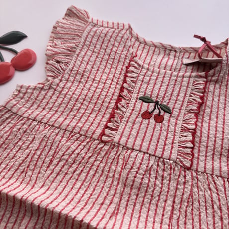 KONGESSLOEJD -  ELLIE FRILL ROMPER  | Amour Stripe