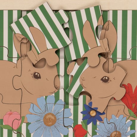 KONGESSLOEJD - 24 pcs Wooden Bunny puzzle  | Bunny Tokki