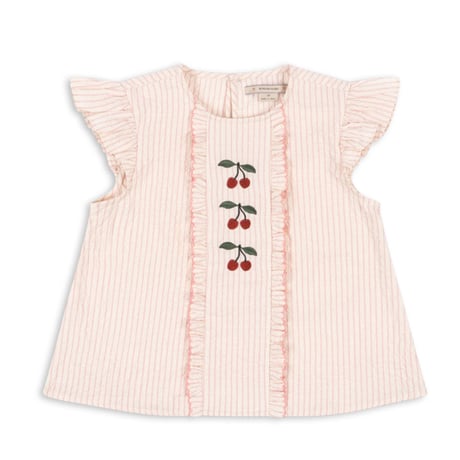 KONGESSLOEJD - ELLIE FRILL TOP GOTS   |  Peony Stripe