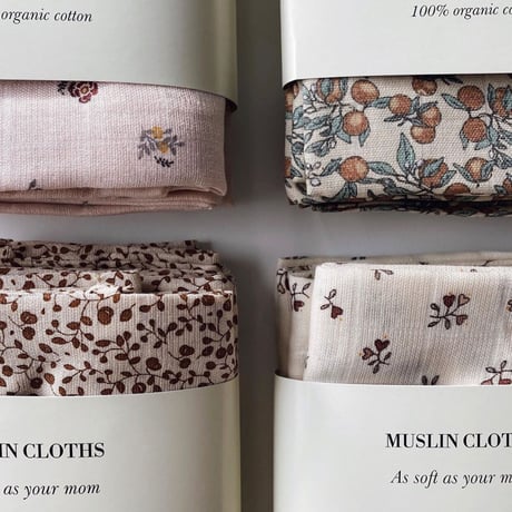 KONGESSLOEJD - 3 pack Muslin Cloth | Orange Beige