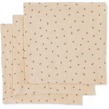 KONGESSLOEJD - 3 pack Muslin Cloth | Bloom Red / Blue