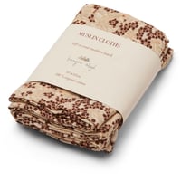 KONGESSLOEJD - 3 pack Muslin Cloth | Winter Leaves Dark Red