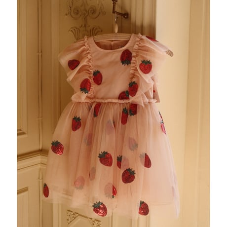 KONGESSLOEJD - YVONNE FRILL DRESS  | Strawberry