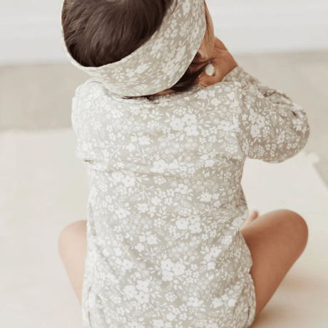 J A M I E   K A Y - Organic Cotton Long Sleeve Bodysuit |  Pansy Floral Mist