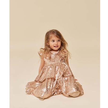 KONGESSLOEJD - Starla Sequin Dress |  Gold Blush