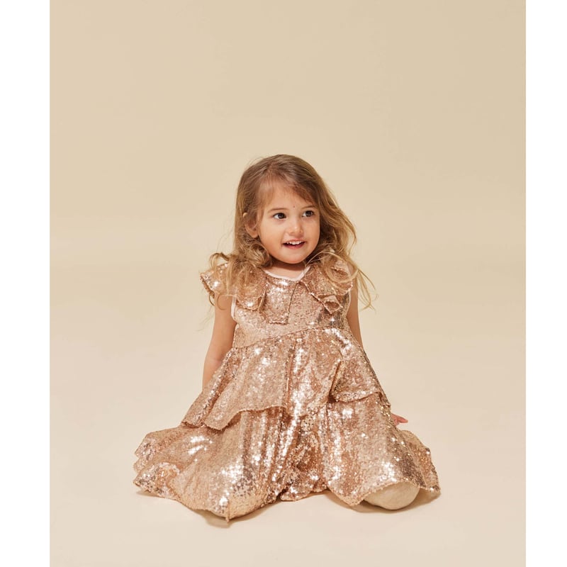 KONGESSLOEJD - Starla Sequin Dress | Gold Blus