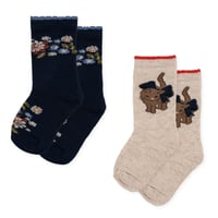 KONGESSLOEJD - 2pack Lapis Socks  |  Cat・Flower