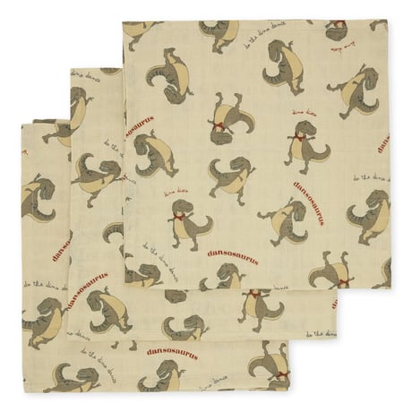 KONGESSLOEJD - 3 pack Muslin Cloth Gots |  Dansosaurus