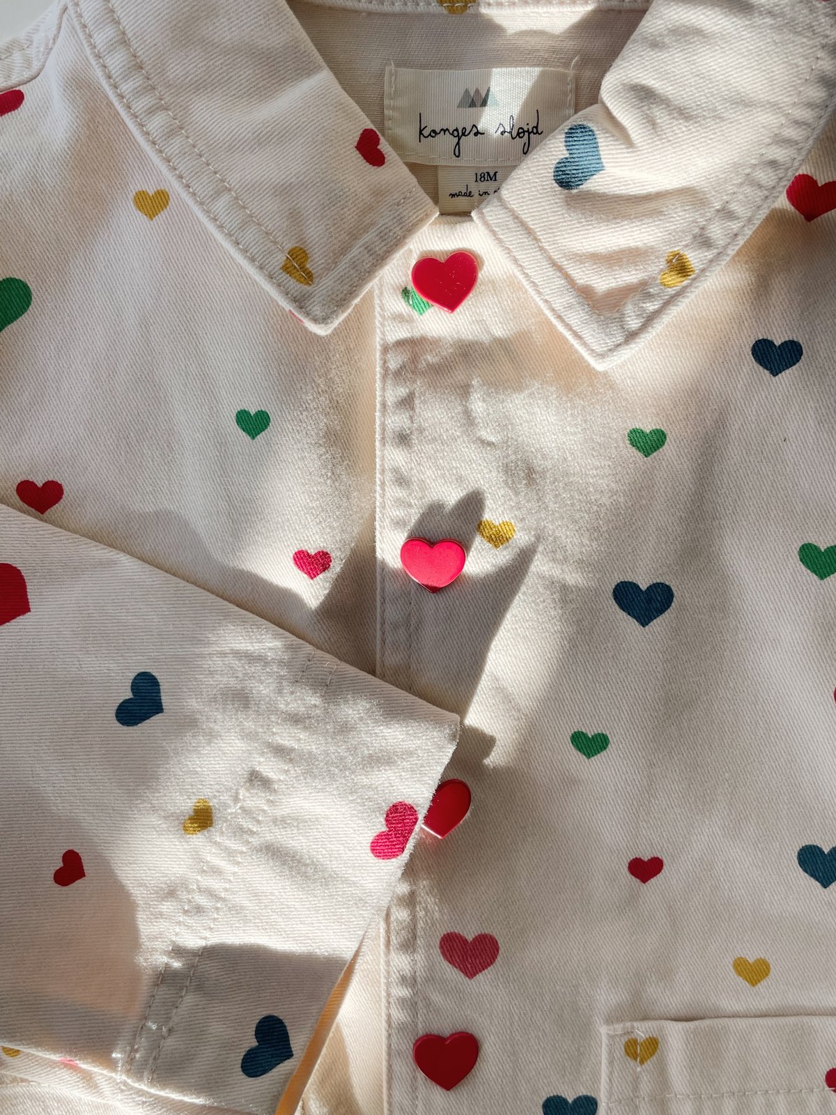 konges sloejd 花柄刺繍ジャケット 3Y KONGESSLOEJD - Fen Shirt Jacket | Multi Heart