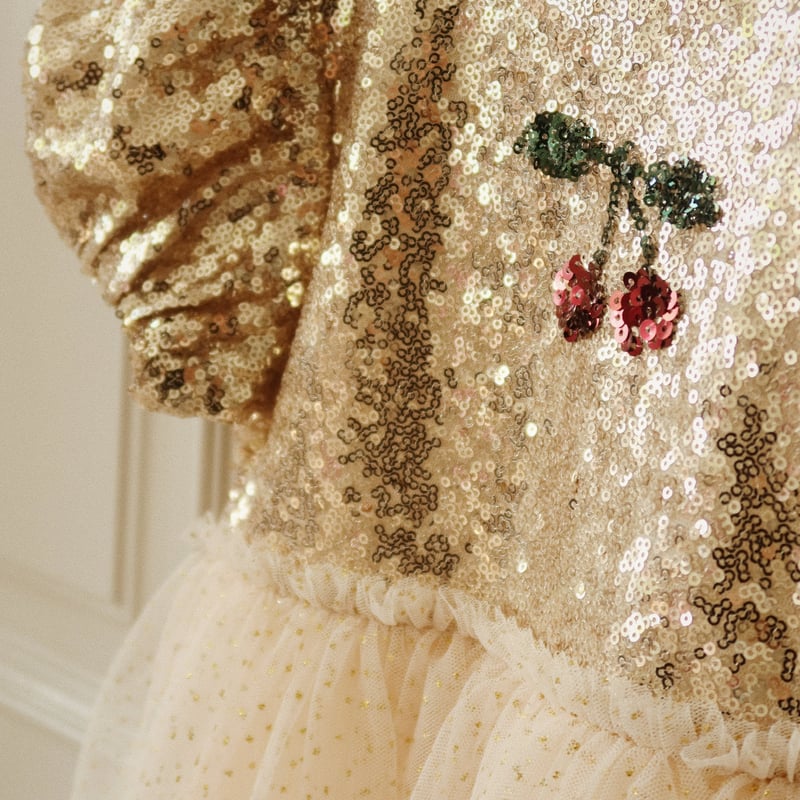 KONGESSLOEJD - STARLA PUFF SLEEVE DRESS | GOLD KONGESSLOEJD - STARLA PUFF SLEEVE DRESS | GOLD