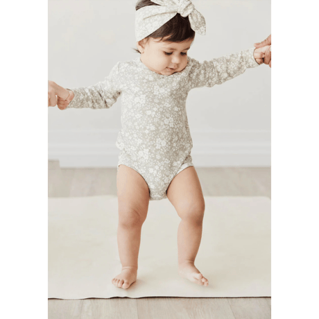 J A M I E   K A Y - Organic Cotton Long Sleeve Bodysuit |  Pansy Floral Mist