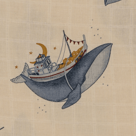 KONGESSLOEJD - 3 pack Muslin Cloth Gots |  Whale Boat