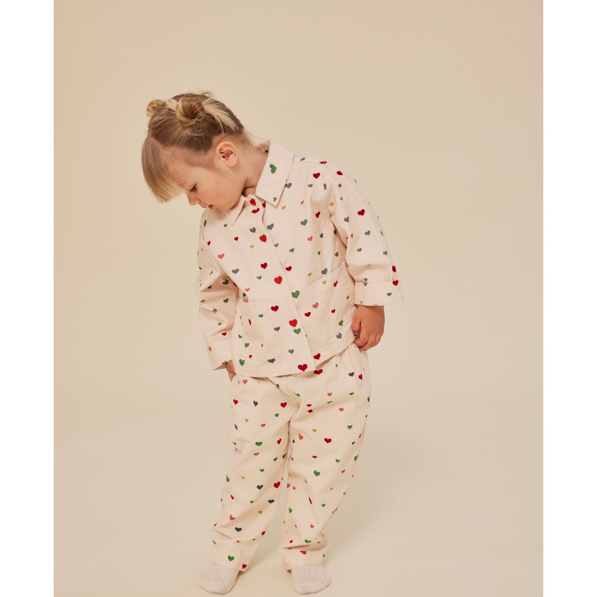 konges sloejd 花柄刺繍ジャケット 3Y KONGESSLOEJD - Fen Shirt Jacket | Multi Heart