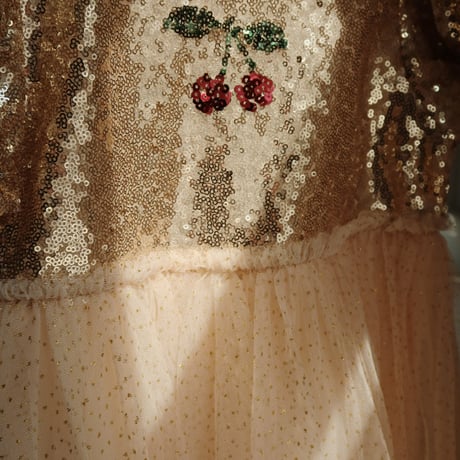 KONGESSLOEJD - STARLA PUFF SLEEVE DRESS | GOLD BLUSH
