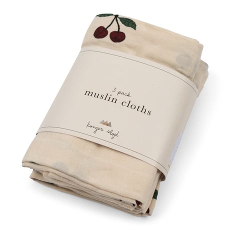 KONGESSLOEJD - 3 PACK MUSLIN CLOTH GOTS | MA GRANDE CERISE