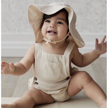 J A M I E   K A Y - Organic Cotton Robinhe Romper | Sesame Gingham