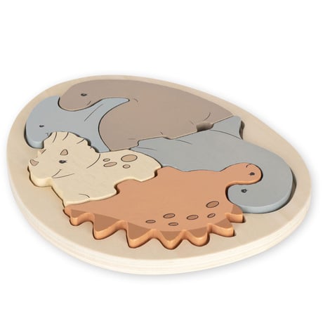 KONGESSLOEJD - Dinosaur Egg Wood Puzzle  | Multi