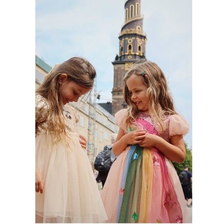 KONGESSLOEJD - STARLA PUFF SLEEVE DRESS | GOLD BLUSH