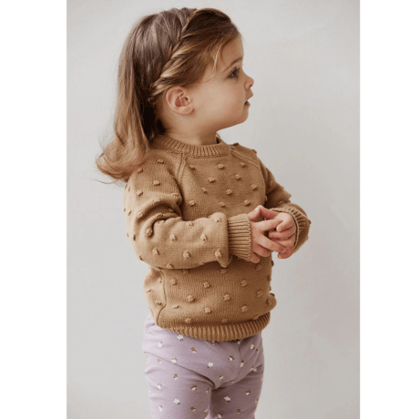J A M I E   K A Y - Dotty Knit Jumper | Caramel Cream