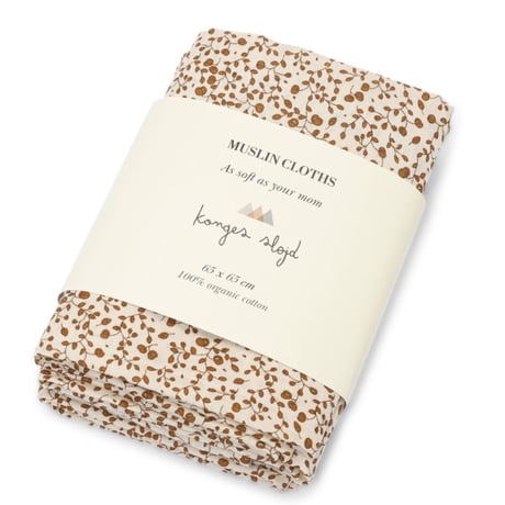 KONGESSLOEJD - 3 pack Muslin Cloth | Blossom Mist Brik