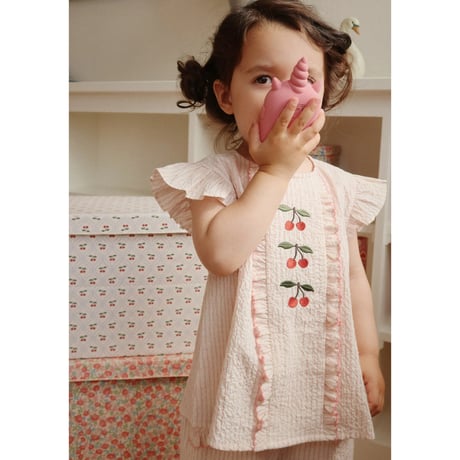 KONGESSLOEJD - ELLIE FRILL TOP GOTS   |  Peony Stripe