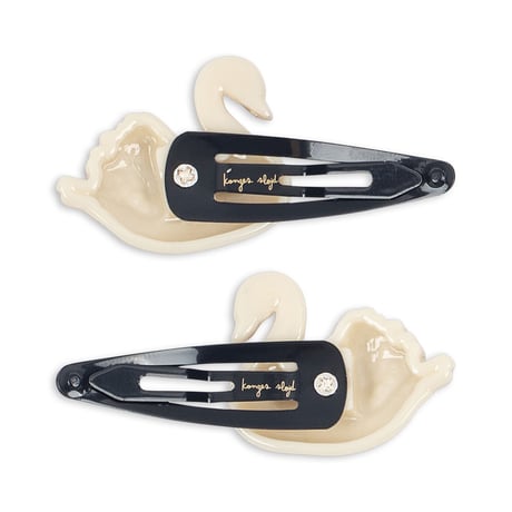 KONGESSLOEJD - 4 PACK SWAN HAIR CLIP AND ELASTIC | Swan