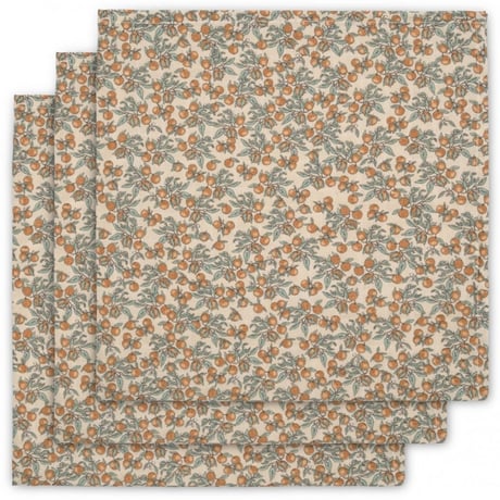 KONGESSLOEJD - 3 pack Muslin Cloth | Orange Beige
