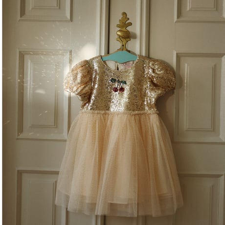 KONGESSLOEJD - STARLA PUFF SLEEVE DRESS | GOLD BLUSH