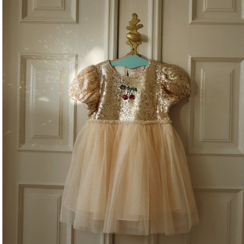 KONGESSLOEJD - STARLA PUFF SLEEVE DRESS | GOLD
