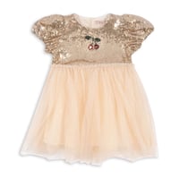 KONGESSLOEJD - STARLA PUFF SLEEVE DRESS | GOLD BLUSH