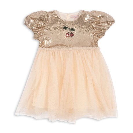 KONGESSLOEJD - STARLA PUFF SLEEVE DRESS | GOLD BLUSH