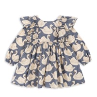 KONGESSLOEJD - EVIA LS BOW DRESS GOTS  |  Swan