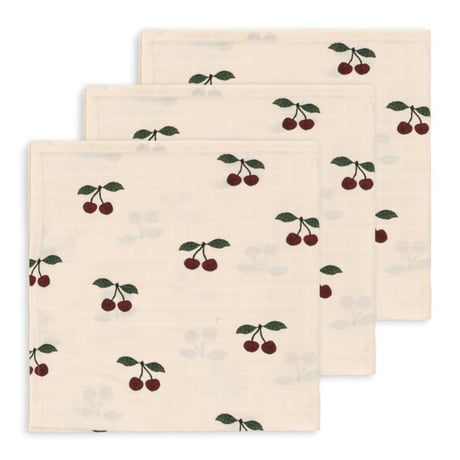 KONGESSLOEJD - 3 PACK MUSLIN CLOTH GOTS | MA GRANDE CERISE