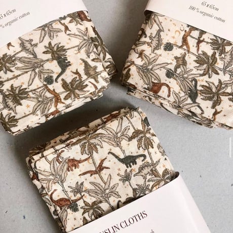 KONGESSLOEJD - 3 pack Muslin Cloth | Dino