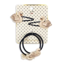 KONGESSLOEJD - 4 PACK SWAN HAIR CLIP AND ELASTIC | Swan