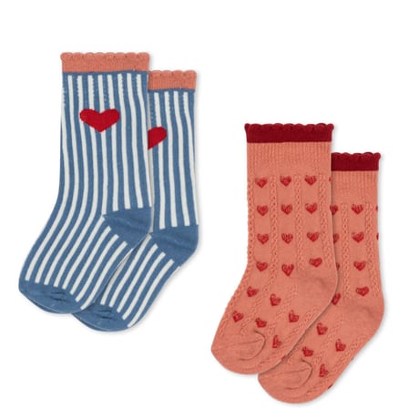 KONGESSLOEJD - 2 PACK JAQUARD SOCKS  |  HEART MIX