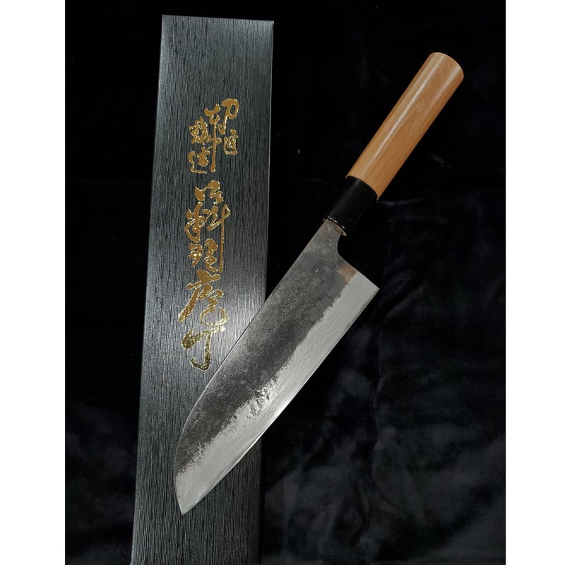 多層鋼 文化包丁 黒打ち （クルミ柄） | 広瀬重光刃物店